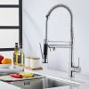 Kitchen Faucet With Pull Down Sprayer; 360 Degrees Stainless Steel Spring Kitchen Faucet; Copper Alloy Bathroom&Kitchen Faucet ; Silver