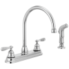 Two Handle Deck-mount Kitchen Faucet in Chrome