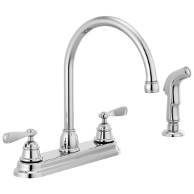 Two Handle Deck-mount Kitchen Faucet in Chrome