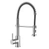 Single Handle Pull Down Spring Sprayer Kitchen Faucet in Brushed Nickel