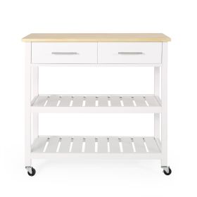 Enon Modern Kitchen Cart on Wheels White