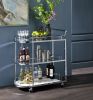 Inyo Serving Cart in Clear Glass &amp; Chrome Finish AC00161