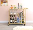 Adamsen Serving Cart; Champagne &amp; Mirror 98354