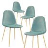 Dining Chair Set of 4; Mid Century Modern Side Dining Kitchen Chair Velvet Upholstered Dining Chair for Kitchen Restaurant and Living Room; Light Gree