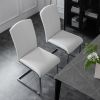 Set of 2 White Dining Chair Faux Leather Upholstered Side Kitchen and Dining Room Chair