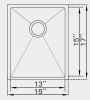 15 Inch Undermount Kitchen sink, 15" x 17" x 10" Single Bowl Kitchen Sinks 16 Gauge Stainless Steel Kitchen Sink 10 Inch Deep Handmade Workstation wit