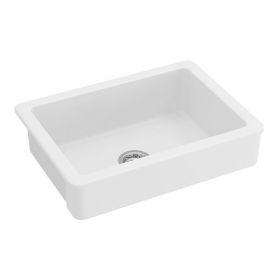 24"L x 19" W Farmhouse/Apron Front White Ceramic Kitchen Sink