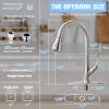 Pull Down Kitchen Faucet with Sprayer Stainless Steel Brushed Nickel - Single Handle Commercial High Arc Pull Out Spray Head with Deck Plate