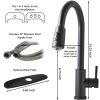 Pull Down Kitchen Sink Faucet with Soap Dispenser; Matte Black