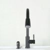 Pull Down Kitchen Sink Faucet with Soap Dispenser; Matte Black