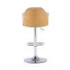 Set of 2 Counter Swivel Bar Stools Adjustable Bent Wood Back Chrome Nailhead Trim Barstools with Back for Kitchen Counter Tall Bar Height Chairs Towel