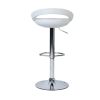 Ergonomic Streamlined Kitchen Island Stools Set of 2 ABS Counter Height Bar Chairs with Footrest Chrome Base for Kitchen Pub Island Bar; White High Gl