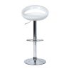 Ergonomic Streamlined Kitchen Island Stools Set of 2 ABS Counter Height Bar Chairs with Footrest Chrome Base for Kitchen Pub Island Bar; White High Gl