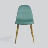 Dining Chair Set of 4; Mid Century Modern Side Dining Kitchen Chair Velvet Upholstered Dining Chair for Kitchen Restaurant and Living Room; Light Gree