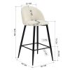 37.8"H 2-Piece Bar Stools/Pub Kitchen Chairs (Set of 2) - Cream