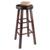 Maria 2-Pc Cushion Seat Bar Stool Set, Espresso & Walnut