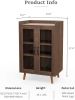 mecor Kitchen Sideboard Buffet Cabinet, Mid-Century Dining Storage Sever Storage Cupboard Console Table w/Glass Door and Adjustable Shelf for Kitchen,