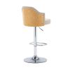 Set of 2 Counter Swivel Bar Stools Adjustable Bent Wood Back Chrome Nailhead Trim Barstools with Back for Kitchen Counter Tall Bar Height Chairs Towel