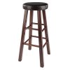 Maria 2-Pc Cushion Seat Bar Stool Set, Espresso & Walnut