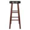 Maria 2-Pc Cushion Seat Bar Stool Set, Espresso & Walnut