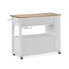 Julien Kitchen Trolley on Wheels Natural Tabletop+White