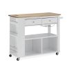 Julien Kitchen Trolley on Wheels Natural Tabletop+White