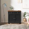 Modern Sideboard Buffet Cabinet with Storage Cabinets; Drawers and Shelves for Living Room; Kitchen; Black