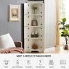 72&quot; Tall Corner Cabinet; Wall Storage Cabinet with 8 Doors and 4 Shelves; for Bathroom; Kitchen; Living Room; or Bedroom; (White)