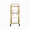 Adamsen Serving Cart; Champagne &amp; Mirror 98354