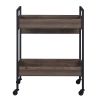 Jerrick Serving Cart; Walnut & Black Finish AC00326