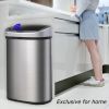 Touch Free Sensor Stainless Steel Trash Can; 13.2 Gallon