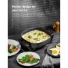 Electric Fry Pan;  12" Deep Nonstick Electric Fry Pan with Glass Lid;  1360 Watts;  Black