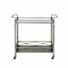 Matiesen Serving Cart; Antique Gold &amp; Clear Glass 98350