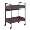 Jerrick Serving Cart; Walnut & Black Finish AC00326