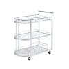 Inyo Serving Cart in Clear Glass &amp; Chrome Finish AC00161