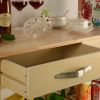 Kitchen Island & Kitchen Cart; Mobile Kitchen Island with Two Lockable Wheels; Rubber Wood Top; Simple Design & Natural Color Give More Imagination of