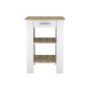 Cala Kitchen Island 23; Two Shelves; Two Drawers -White / Light Oak