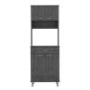 Della 60 Kitchen Pantry with Countertop; Closed & Open Storage -Smokey Oak