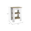 Cala Kitchen Island 23; Two Shelves; Two Drawers -White / Light Oak