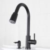 Pull Down Kitchen Sink Faucet with Soap Dispenser; Matte Black