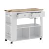 Julien Kitchen Trolley on Wheels Natural Tabletop+White