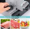 200W Electric Food Meat Slicer Adjustable Thickness Home Meat Slicer with Two 7. 5inch Stainless Steel Blades; Child Lock Protection; Easy Cleaning