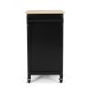 Medway Modern Glass Paneled Kitchen Trolley Black