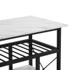 TOPMAX Multifunctional Counter Height Kitchen Dining Room Prep Table Kitchen Island; Kitchen Rack with Large Worktop; Console Side Table for Living Ro