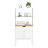 Storage Cabinet with 2 Open Shelves; 1 Drawer & 1 Cupboard Kitchen Pantry Storage Cabinet with Freestanding Floor Bathroom Cabinet; Bookshelf; Display