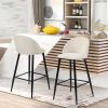 37.8"H 2-Piece Bar Stools/Pub Kitchen Chairs (Set of 2) - Cream