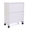 Wood Kitchen Microwave Cabinet Cart with 4 Universal Wheels and Roomy Inner Space for Home Use; White