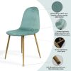 Dining Chair Set of 4; Mid Century Modern Side Dining Kitchen Chair Velvet Upholstered Dining Chair for Kitchen Restaurant and Living Room; Light Gree