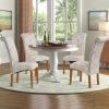 Chairs; Set of 2 Uphostered Kitchen Dining Chairs w/Wood Legs; Padded Seat; Linen Fabric; Nails; Dining Chairs; Ideal for Dining Room; Kitchen; Living