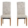 Chairs; Set of 2 Uphostered Kitchen Dining Chairs w/Wood Legs; Padded Seat; Linen Fabric; Nails; Dining Chairs; Ideal for Dining Room; Kitchen; Living